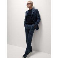 Regular Fit Stretch Checked Suit Trousers