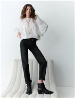 Mid Rise Straight Leg Ankle Grazer Jeans