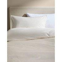 M&S Cotton Blend Striped Bedding Set Neutral