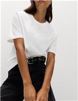 Pure Cotton Embellished Lucky T-Shirt