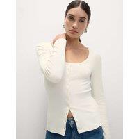 Cotton Rich Scoop Neck Henley Top