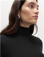 Cotton Rich Ribbed Funnel Neck Top