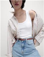 Cotton Rich Ribbed Slim Fit Vest Top