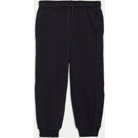 M&S Adaptive Cotton Rich Brushback Joggers (2-16 Yrs) Navy