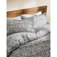 M&S Pure Cotton Mirrored Floral Bedding Set Grey Mix