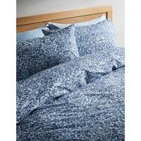 M&S Pure Cotton Mirrored Floral Bedding Set Blue Mix