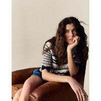 Cotton Blend Striped Knitted Top