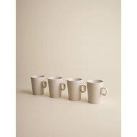 Set of 4 Ribbed Ceramic Latte Mugs