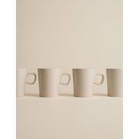 Set of 4 Ribbed Ceramic Cappucino Cups