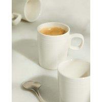 Set of 4 Ribbed Ceramic Espresso Cups