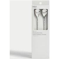 Set of 2 Stainless Steel Latte Spoons