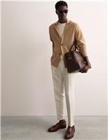 Tapered Fit Linen Blend Trousers