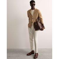 Tapered Fit Linen Blend Trousers