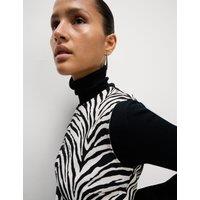 Animal Print Round Neck Mini Shift Dress