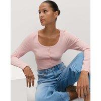 Cotton Rich Scoop Neck Henley Top