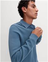 Cotton Rich Textured Knitted Polo Shirt