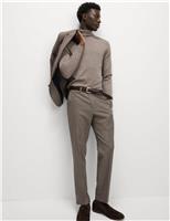Regular Fit Puppytooth Stretch Suit Trousers