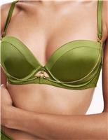 Embroidered Wired Push Up Balcony Bra (A-E)