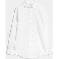 M&S Slim Fit Ultimate Non Iron Pure Cotton Textured Shirt White