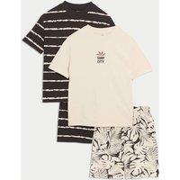 2pk Pure Cotton Patterned Pyjama Sets (6-16 Yrs)