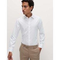 M&S Slim Fit 2 Inch Shorter Ultimate Non Iron Cotton Shirt White
