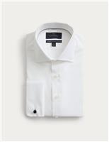 Slim Fit 2 Inch Shorter Pure Cotton Textured Shirt