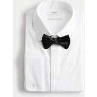 M&S Regular Fit 2 Inch Shorter Luxury Cotton Shirt with Bow Tie White