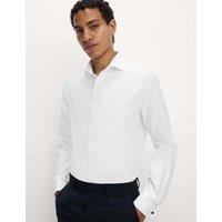 M&S SARTORIAL Regular Fit 2 Inch Shorter Easy Iron Pure Cotton Shirt White