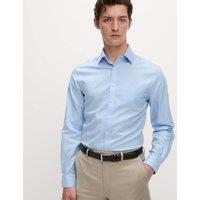 M&S Regular Fit Ultimate Non Iron Cotton Shirt Blue
