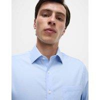 M&S Slim Fit Ultimate Non Iron Pure Cotton Shirt Blue