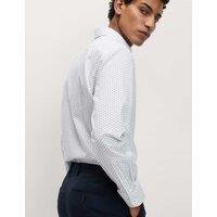 M&S Regular Fit Cotton Blend Printed Shirt White