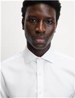 M&S Regular Fit Ultimate Non Iron Cotton Textured Shirt White