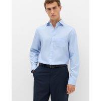 M&S Regular Fit Pure Cotton Stretch Shirt Blue