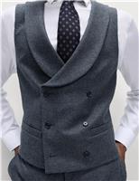 Wool Rich Tweed Double Breasted Waistcoat