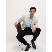 M&S Tailored Fit Jersey Textured Blazer Neutral