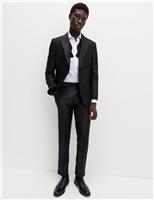 Tailored Fit Textured Sheen Tuxedo Jacket