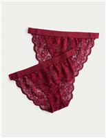 2pk Cleo Lace Tanga Bikini Knickers