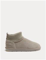 Kids Suede Pull-On Ankle Boots (4 Small - 6 Large)