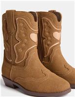 Kids Suede Mid Calf Boots (4 Small - 6 Large)