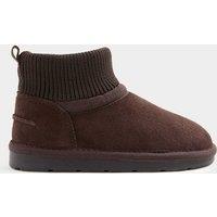M&S Kids' Suede Pull-On Ankle Boots (4 Small - 6 Large) Brown