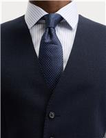 Slim Fit Pure Wool Checked Waistcoat