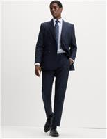 Slim Fit Pure Wool Checked Suit Trousers