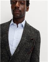 Tailored Fit Wool Blend Check Blazer