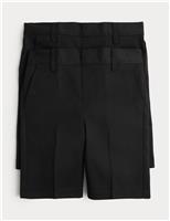 M&S 2 Pack Boys Slim Leg School Shorts (2-14 Yrs) Charcoal