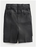 2 Pack Boys Slim Leg School Shorts (2-14 Yrs)