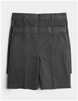 2 Pack Boys Plus Size School Shorts (4-15 Yrs)