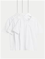 3 Pack Girls Pure Cotton Regular Fit Stainaway Polo Shirt (2-18 Yrs)