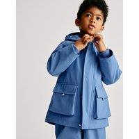 M&S Hooded Fisherman Coat (1-8 Yrs) Blue