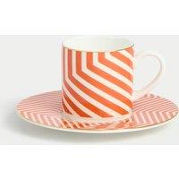 Bone China Geometric Espresso Cup & Saucer