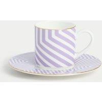 Bone China Geometric Espresso Cup & Saucer